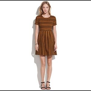 RESERVED Stucco Stripe Songbird Dress in Tobacco